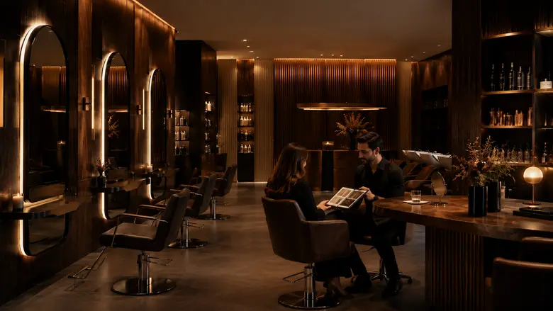 Salon mit warmem Ambiente